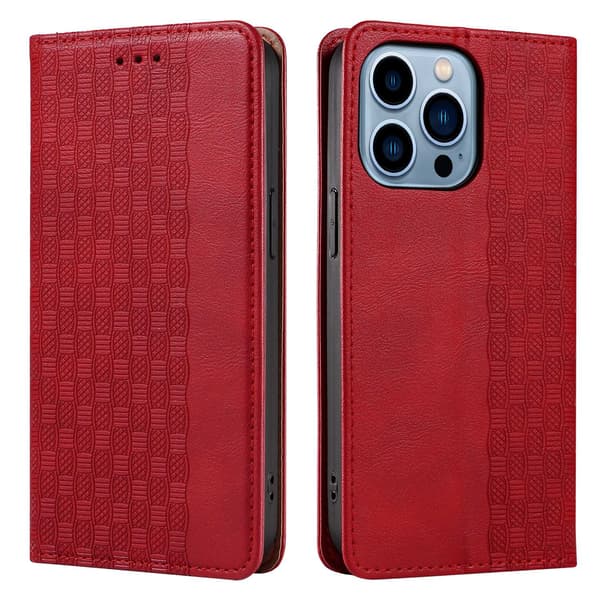 Kotelo iPhone 13mini5.4 punainen Flip-jalusta