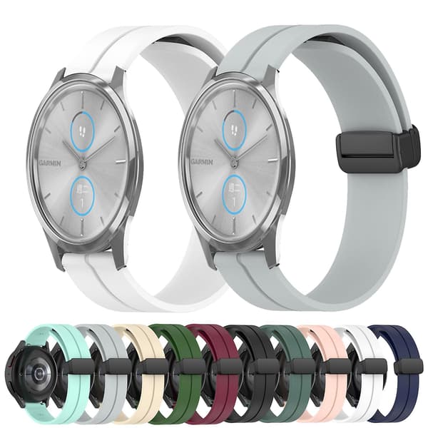 Vit Vitt Silikon Armbandsur Kompatibelt med Garminmove Luxe