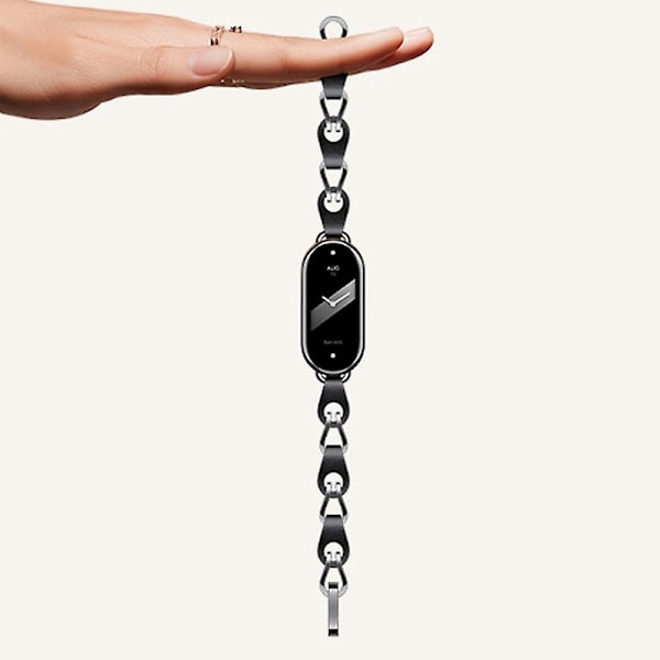 Sort Sort Mode Rustfrit Stål Armbånd kompatibelt med Xiaomi Mi Band 8