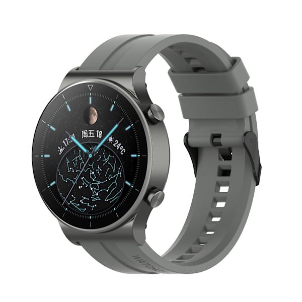 Grå Grå kompatibel med Huawei Watch Gt 2 Pro silikonklokkereim