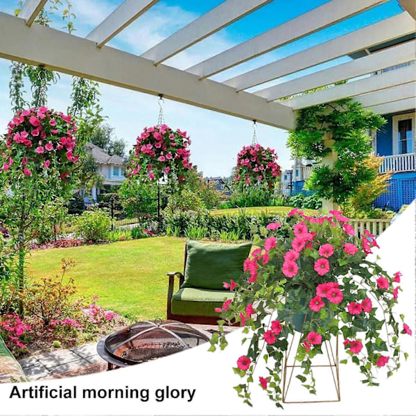 Kunstig blomst av blomstrende prakt, realistisk dekorasjon til hjemmekontor, bordpynt, bryllup, hengende falsk petunia, falsk blomsterarrangement Purple