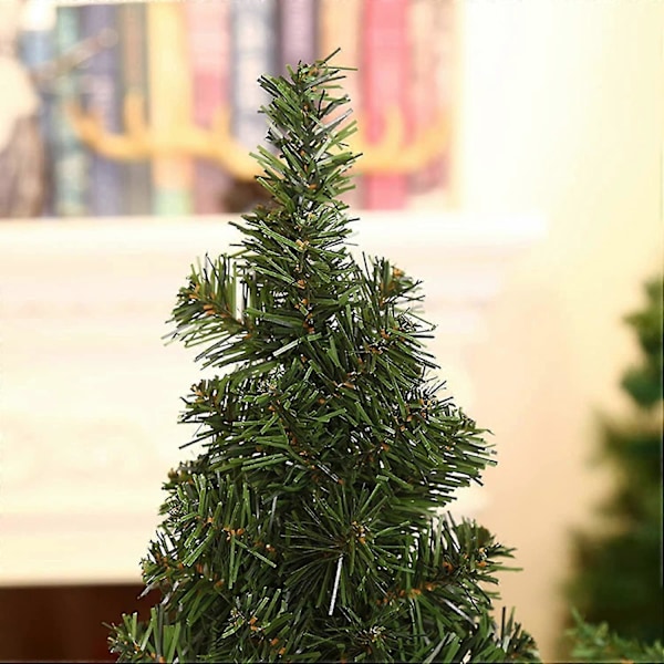 Mini Julgran för Skrivbord, Tillverkning av Julgran, Mini Tall Julgran med Bas, 2 Stycken, Grön