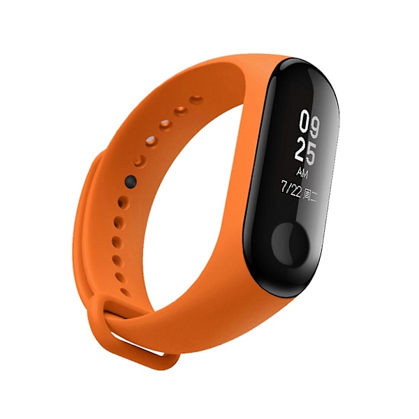 Oranssi silikoninen ranneke, yhteensopiva Xiaomi Mi Band 3:n kanssa