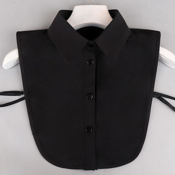 Naisten tekonen kaulus Irrotettava kaulus Yhteensopiva huivi Kaulasuoja Chiffon black pointed collar