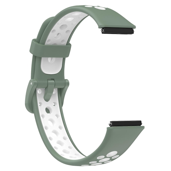 Ljusgrön Vit Ljusgrön Vit Andningsbar Silikonklockarmband kompatibelt med Huawei Band 7 / 7 Nfc