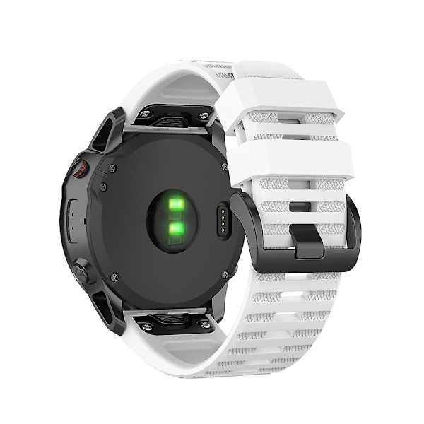 Vit Vit Officiell Textur Klockarmband kompatibelt med Garmin Fenix 6x 26mm Med Plastknapp