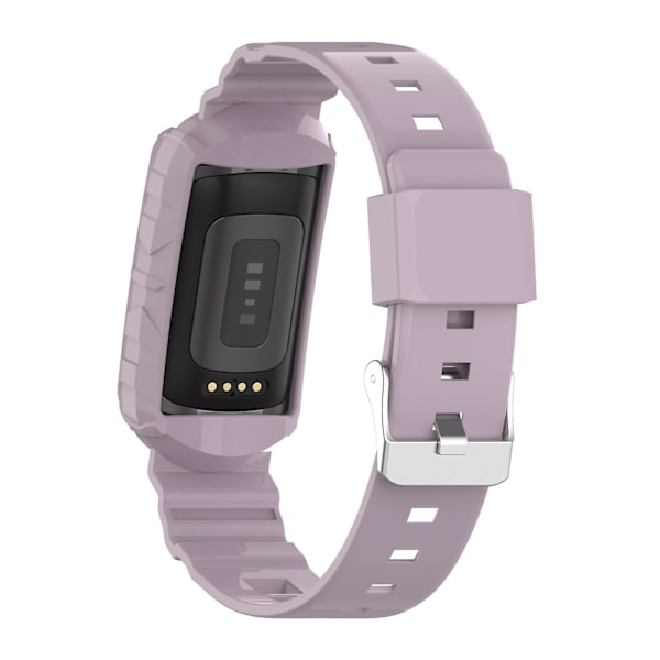 Vaaleanvioletti Silikoninen Yhtenäinen Panssarikellon Ranneke yhteensopiva Fitbit Charge 4:n kanssa yhteensopiva Fitbit Charge 4:n kanssa