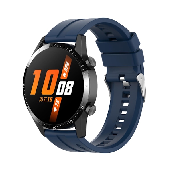 Mørkeblå Mørkeblå Silikone Urrem kompatibel med Huawei Watch Gt 3 46mm/gt Runner kompatibel med Huawei Watch Gt 3 46mm/gt Runner