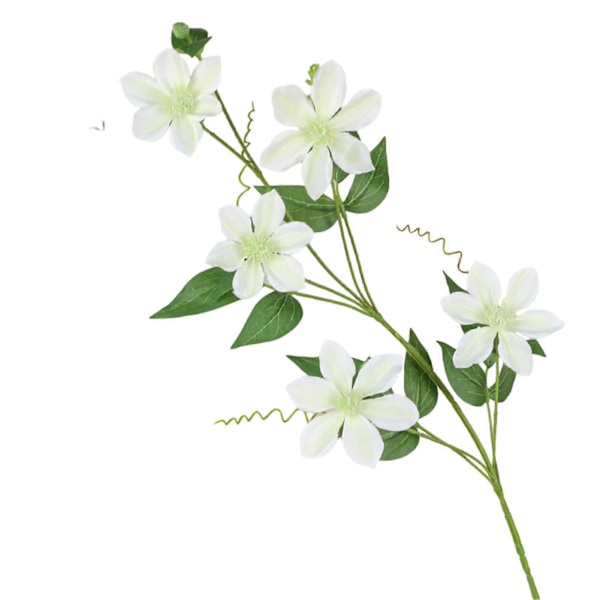 stic 5-Hode Klematis Kunstig Blomst Lettstelt Milky White