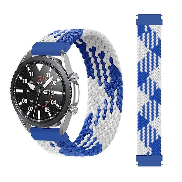 Blå Vit Blå Vit kompatibel med Garmin Vivoactive 3 Armband, Storlek: 165mm