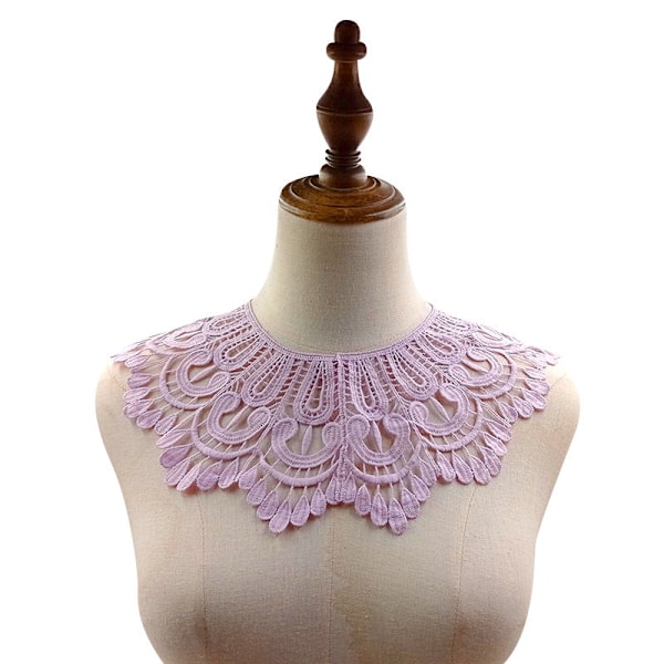 Dame falsk krave Aftagelig halv tredimensionel hul C Light purple