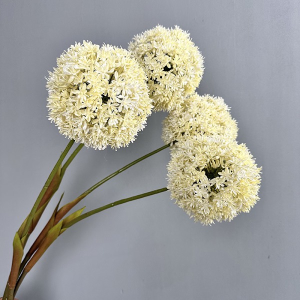 Uusi keinotekoinen voikukanpallo koriste vihreä muovinen kukka-asetelma kotiin häihin Single green onion bulb