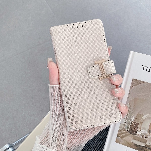 Kotelo iPhone 13 Prolle, valkoinen Crossbody-solki, läppä