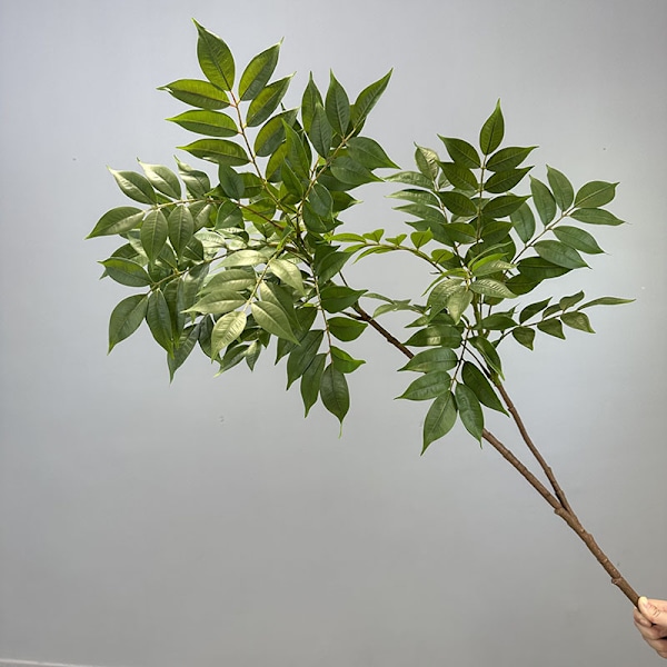 Kunstig Nandina Boligindretning Blomsterdisplay Kunstigt Grønt Malet Træblade Lacquered wood two forks autumn red