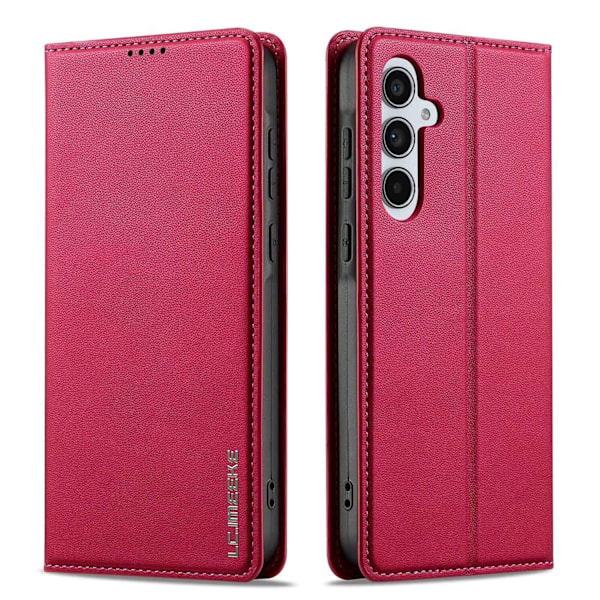 Punainen magneettinen lompakkokotelo korttipidikkeellä iPhone 16 Pro Maxille