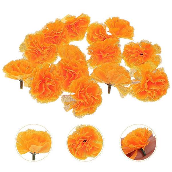 50 st Simulation Ringblomma Ornament Dekorativa Blomhuvuden Girlang DIY Tillverkning