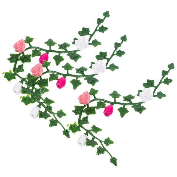 3 stk. Mini Blomster Ranke Miniature Blomster Ranke Model Kunstig Ranke Model Mini Hus Forsyning