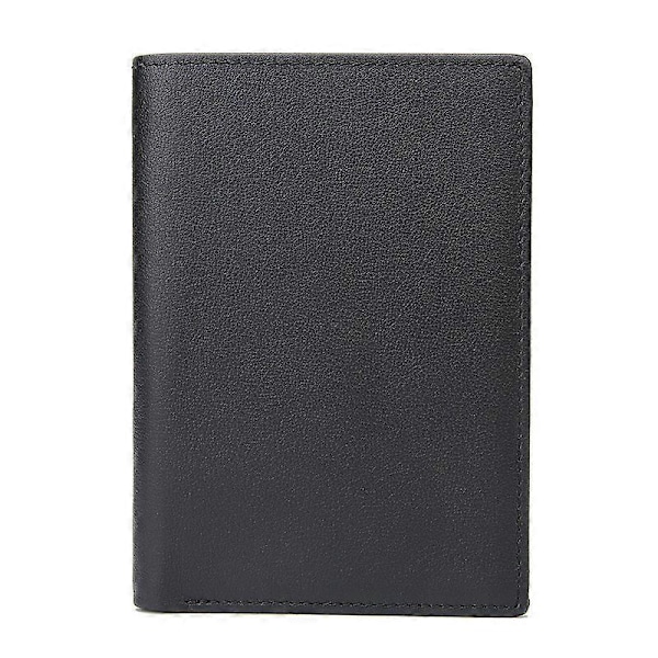 Passfodral i äkta läder för män Retro Multi Card Plånbok RFID Black