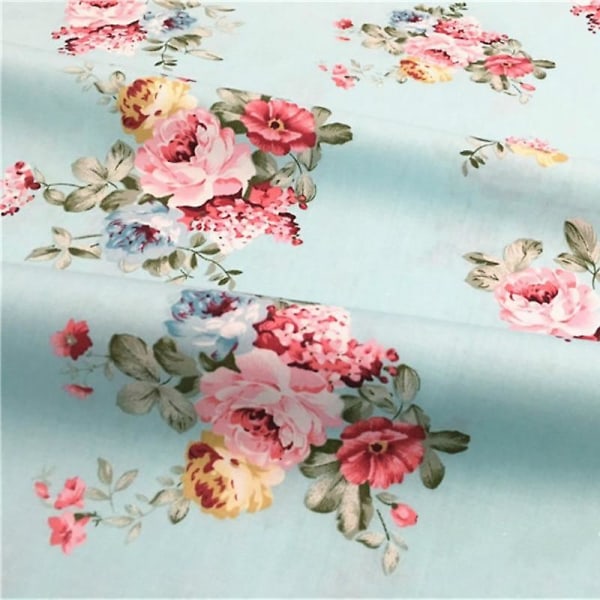 Twill Blomstertyger för gör-det-själv-sömnad Textil - Tissue Patchwork Sängkläder Black 50x160cm