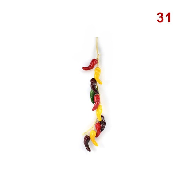 Hem Simulering Skum Mat Grönsaker Konstgjorda Fiskar Hängande Snöre Falsk Chilipeppar Väggdekor Matches the image 31