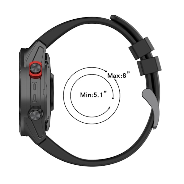 Sort Sort Silikone Urrem kompatibel med Garmin Fenix 7x