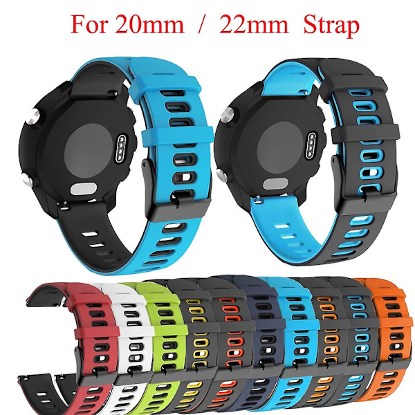 Vit Orange Vit Orange 20mm Blandfärgad Silikonrem kompatibel med Honor Magic Watch 2 42mm