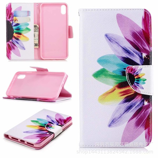 Etui til iPhone 13 Solsikke Tegnebog med Kortholder Flip Tegneserie