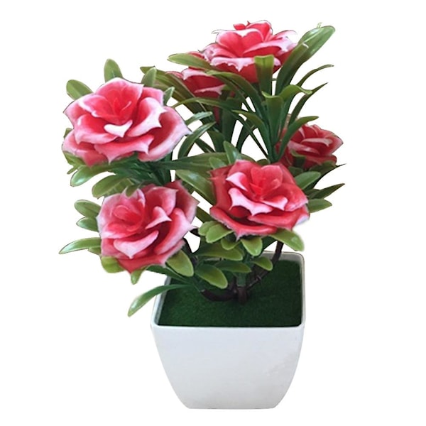 1 stk. Kunstig potteplante Bonsai Performance Scene Hage Hjemmefest Dekor Red