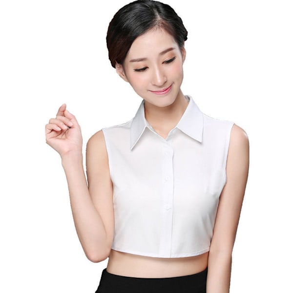 Dame falsk krage Genser Dekorativ Dame Avtakbar Anti-Wrinkle white pointed collar-M