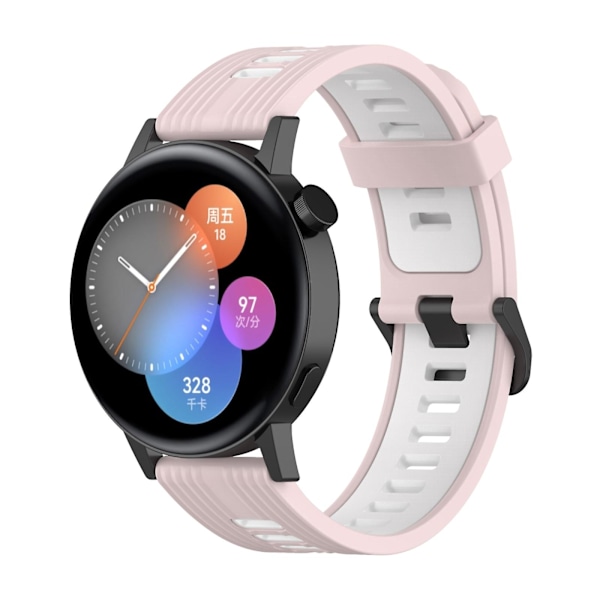 Sand Pink Hvid Sand Pink Hvid Silikone Urrem kompatibel med Huawei Watch Gt 3 46mm kompatibel med Huawei Watch Gt 3 46mm
