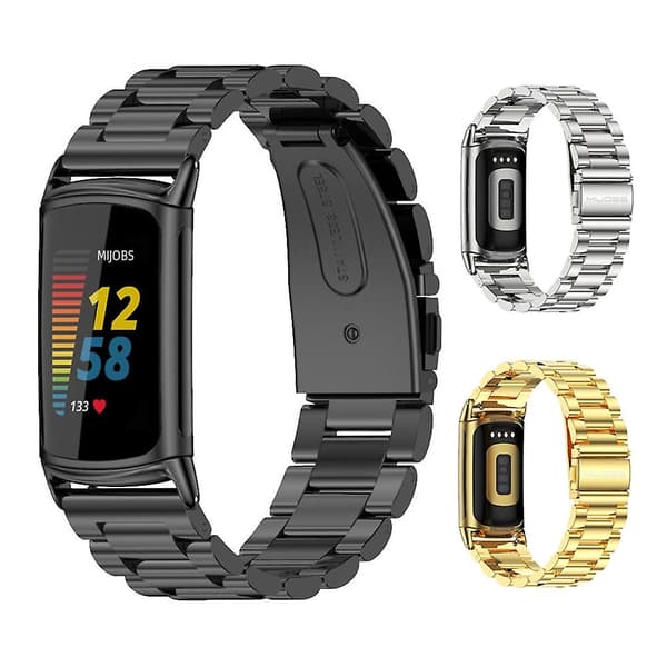 Guld Guld Mijobs Rustfrit Stål Urrem kompatibel med Fitbit Charge5