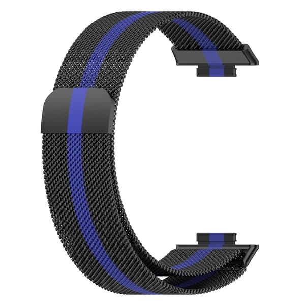 Sort Blå Sort Blå kompatibel med Huawei Watch Fit 2 Urrem i rustfrit stål