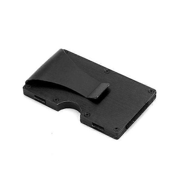 RFID Metal Kortholder Magsafe Punge Mænd Kvinder Slank Tynd Mini Magnetisk Pung Black B