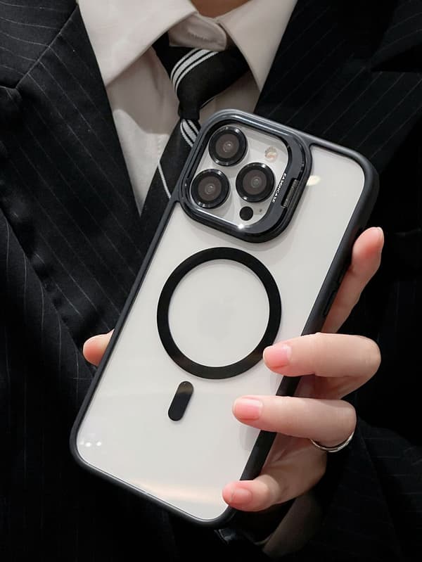 Etui til iPhone 14 Pro Magnetisk Stand Linse Detalje Sort Noz37178