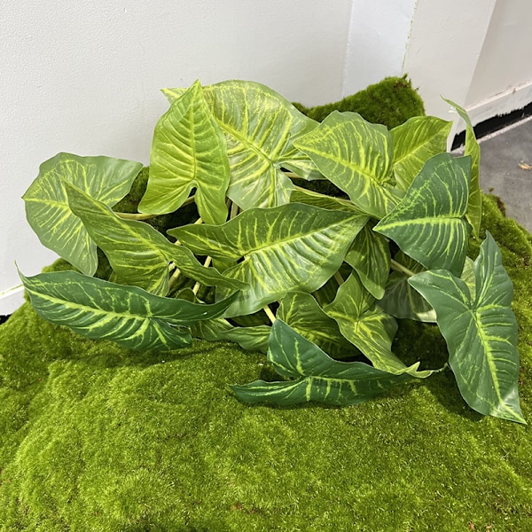 Kunstige Taro Blader for Hageanlegg, Hjemmeinnredning, Fake Planter, Bonsai, Dryppende Guanyin, Monstera Simulering Large 10 green ergot green