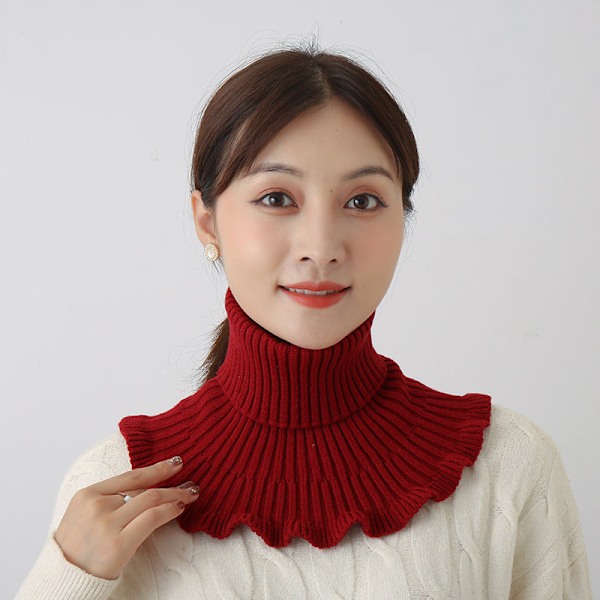 Dame falsk krage Avtakbar halv Varm Cervical Support Soli Red