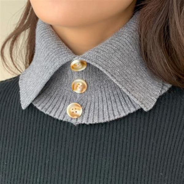 Falsk krage for kvinner, varm turtleneck, cervikal støtte bandana gray
