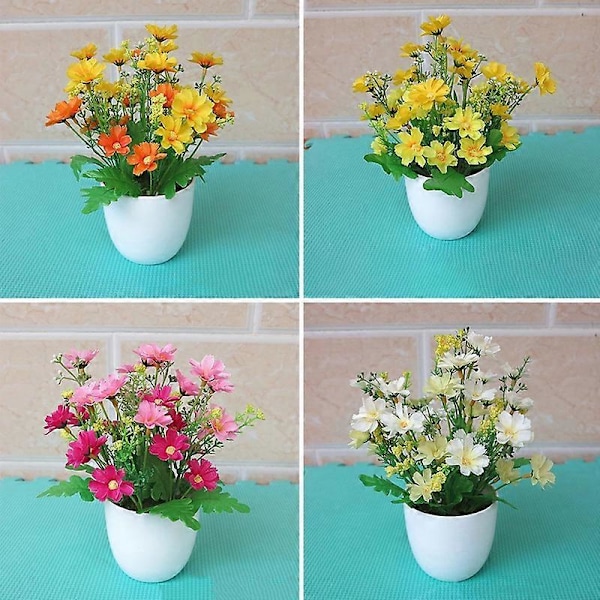 Kunstig Blomst Potte Party Dekor Plast DIY Kunstig Potteblomst for Fest Pink