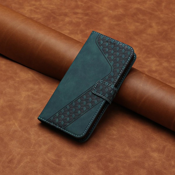 Etui til iPhone iPhone 14pro grøn Soft-Touch Præget Wallet med Kortholder Flip