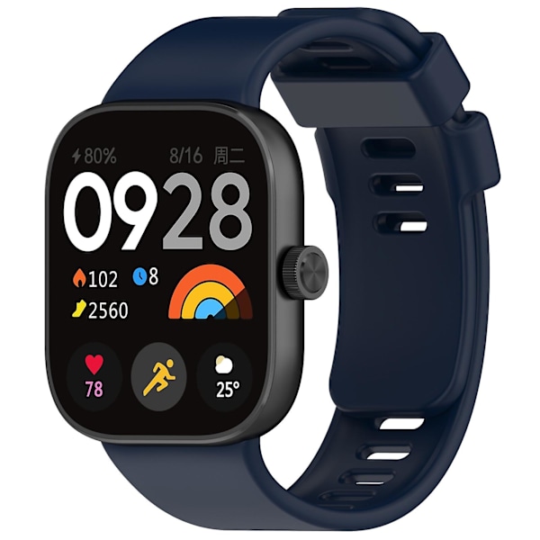 Mørkeblå Mørkeblå Ensfarget Silikonrem kompatibel med Redmi Watch 4