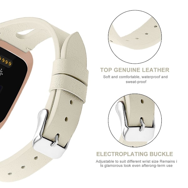 Krämvit Krämvit kompatibel med Fitbit Versa 2 Armband kompatibelt med Fitbit Versa 2
