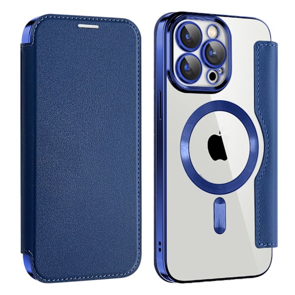 Etui til iPhone 14 Plus Navy Flip Magnetisk Belægning
