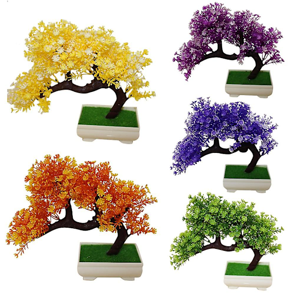 1st Konstgjord Växt i Kruka Mini Träd Bonsai DIY Trädgård Bröllop Heminredning Purple