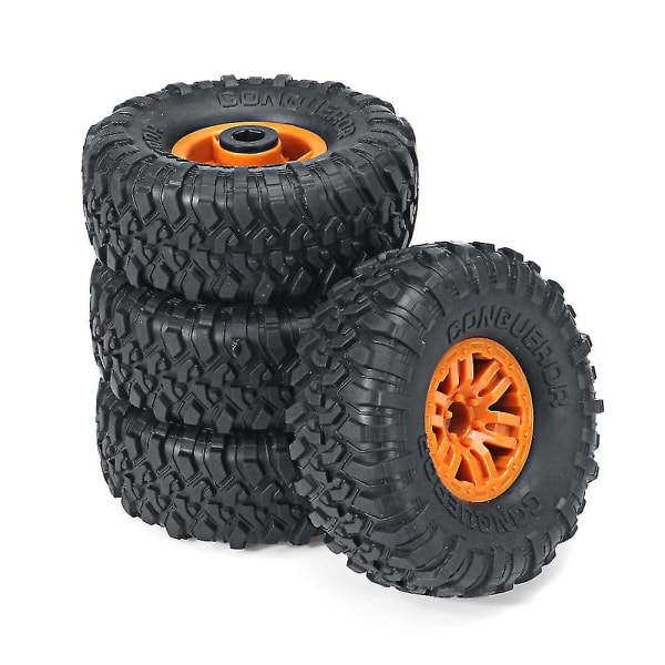 Nya 4st Rc-bildäck Hjul Däck kompatibel med Hb-leksaker Zp1001 Zp1002, orange