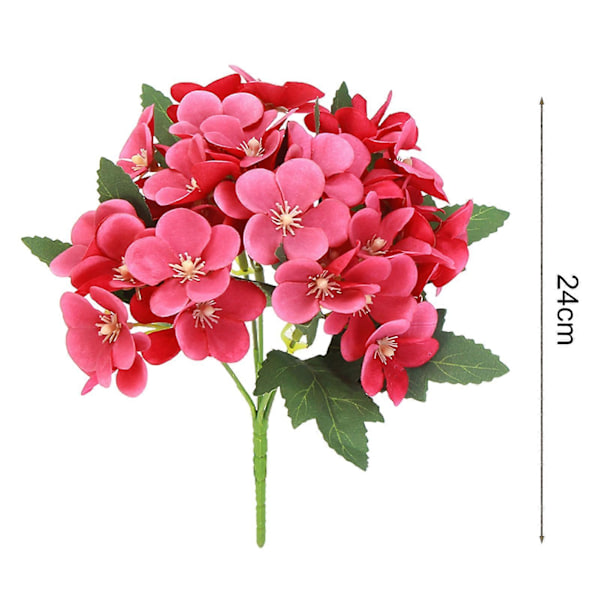 Keinotekoinen Begonia Kukka Oksa Varsi 5 Haarukka 35 Pää Kotihäät Juhlat Teko-Omenapuu Kukka Kukka-asetelma Sisä- ja Ulkokoristelu Valokuva Wine Red
