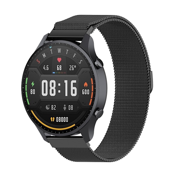Svart Svart kompatibel med Xiaomi Watch Color 22mm Milan Armbandsur