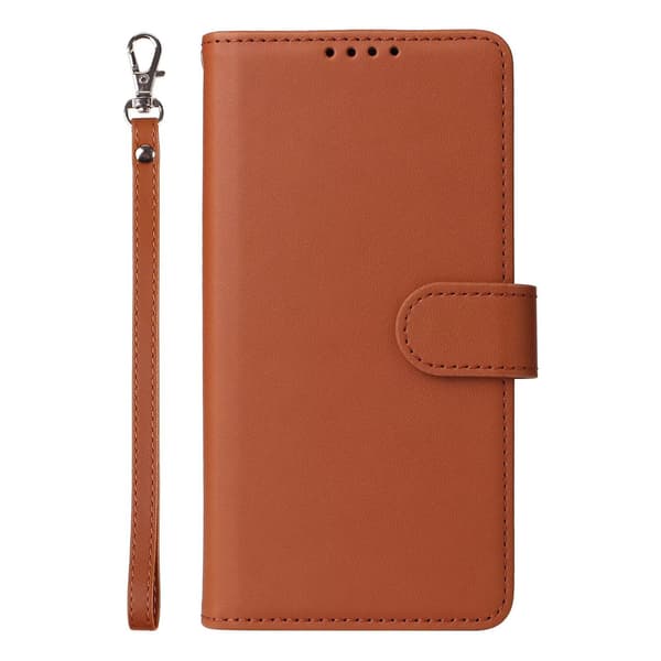Etui til iPhone 16PLUS brun Delt Magnetisk 2-i-1 Stativ Lommebok med Kortholder