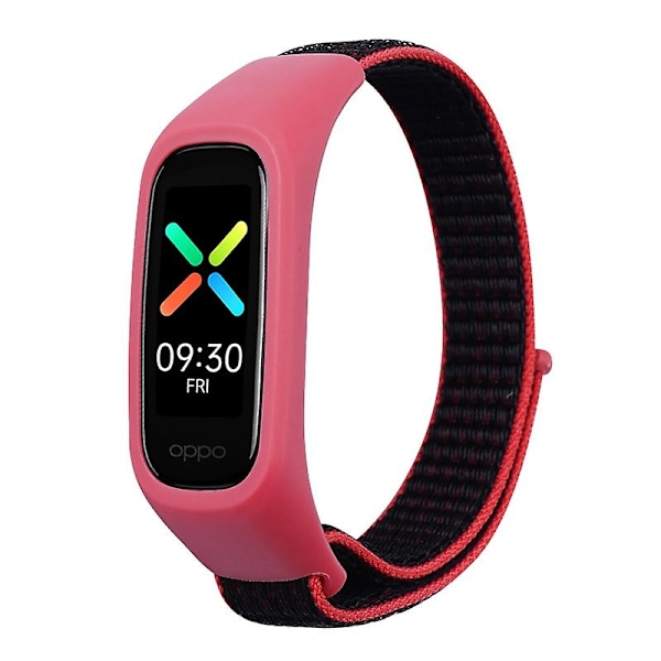 Röd Svart Röd Svart kompatibel med Oppo Watch Nylon Armband