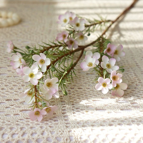 1 stk. Kunstig Blomst Estetisk Høstdekorasjon DIY Australsk Farget Plommeblomst til Soverom White