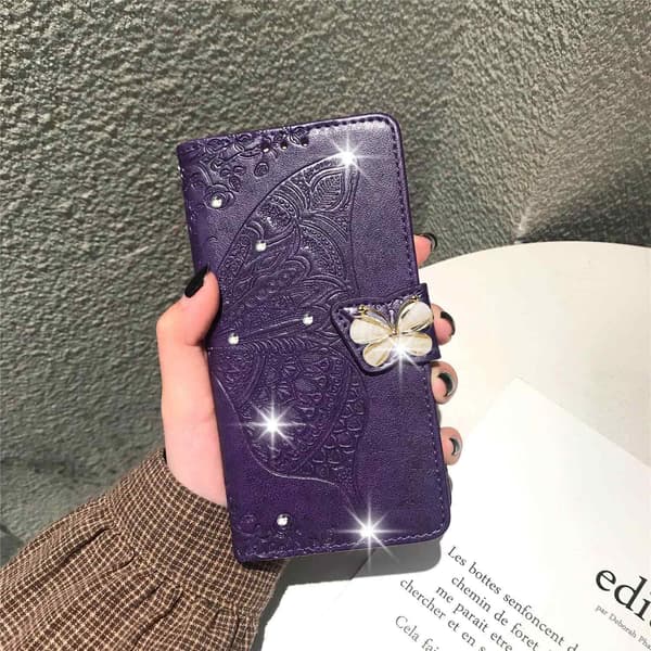 Etui til iPhone 16 Pro Max Mørkelilla Flip Magnetisk